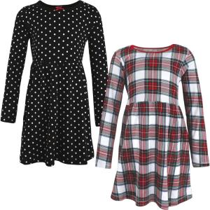 imageHudson Baby Girls Cotton DressesWhite Tartan