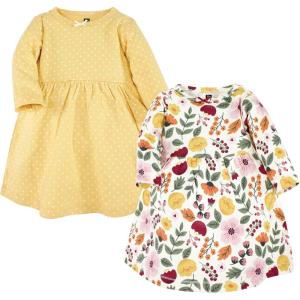 imageHudson Baby Girls Cotton DressesYellow Fall Botanical