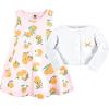 imageHudson Baby Infant and Toddler Girls Cotton Dress and Cardigan SetCitrus Orange