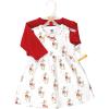 imageHudson Baby Infant and Toddler Girls Cotton Dress and Cardigan SetFancy Rudolph