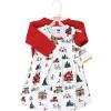 imageHudson Baby Infant and Toddler Girls Cotton Dress and Cardigan SetNorth Pole