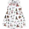 imageHudson Baby Infant and Toddler Girls Cotton Dress and Cardigan SetRed Winter Forest