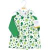 imageHudson Baby Infant and Toddler Girls Cotton Dress and Cardigan SetShamrocks