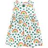 imageHudson Baby Infant and Toddler Girls Cotton Dress and Cardigan SetSt Patricks Rainbow
