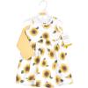imageHudson Baby Infant and Toddler Girls Cotton Dress and Cardigan SetSunflower