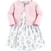 imageHudson Baby Infant and Toddler Girls Cotton Dress and Cardigan SetBunny Floral