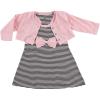 imageHudson Baby Infant and Toddler Girls Cotton Dress and Cardigan SetLight Pink Black
