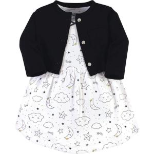 imageHudson Baby Infant and Toddler Girls Cotton Dress and Cardigan SetDreamer