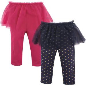 imageHudson Baby Unisex Cotton Pants and LeggingsDark Pink Navy Hearts