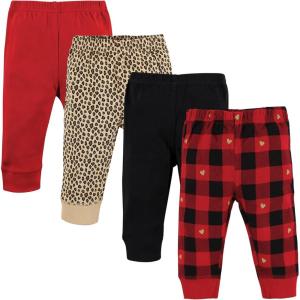 imageHudson Baby Unisex Cotton Pants and LeggingsGold Heart Plaid