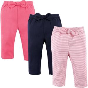 imageHudson Baby Unisex Cotton Pants and LeggingsLight Pink Stripes