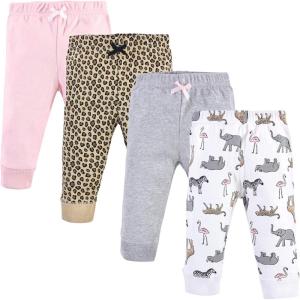 imageHudson Baby Unisex Cotton Pants and LeggingsModern Pink Safari