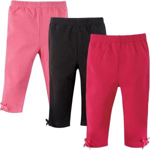 imageHudson Baby Unisex Cotton Pants and LeggingsPink Black