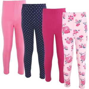 imageHudson Baby Unisex Cotton Pants and LeggingsPink Navy Floral