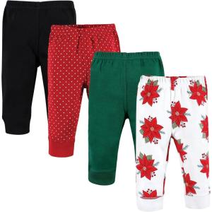 imageHudson Baby Unisex Cotton Pants and LeggingsPoinsettia