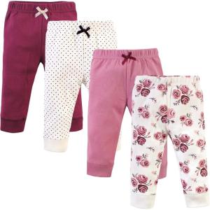 imageHudson Baby Unisex Cotton Pants and LeggingsRose