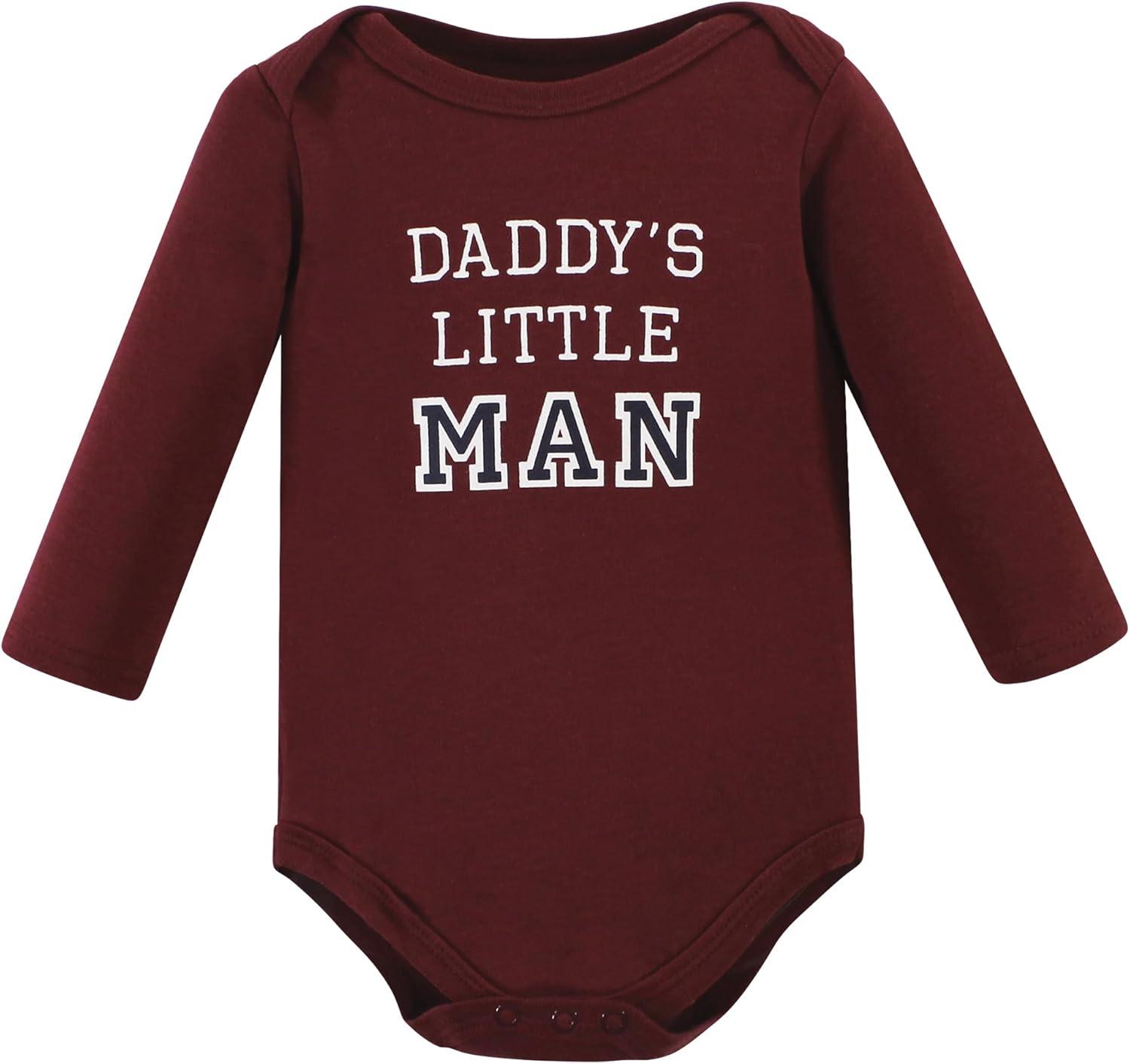 imageHudson Baby Unisex Baby Cotton Bodysuit Pant and Shoe SetBoy Daddy Long Sleeve