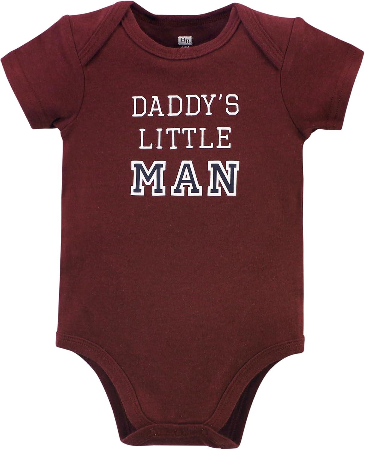 imageHudson Baby Unisex Baby Cotton Bodysuit Pant and Shoe SetBoy Daddy Short Sleeve