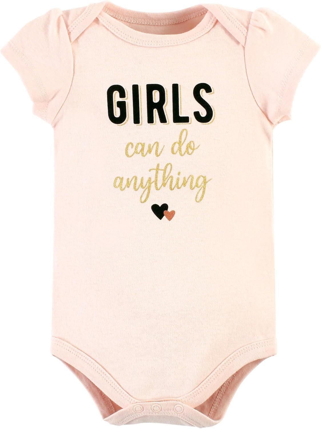 imageHudson Baby Unisex Baby Cotton Bodysuit Pant and Shoe SetCinnamon Hearts Short Sleeve