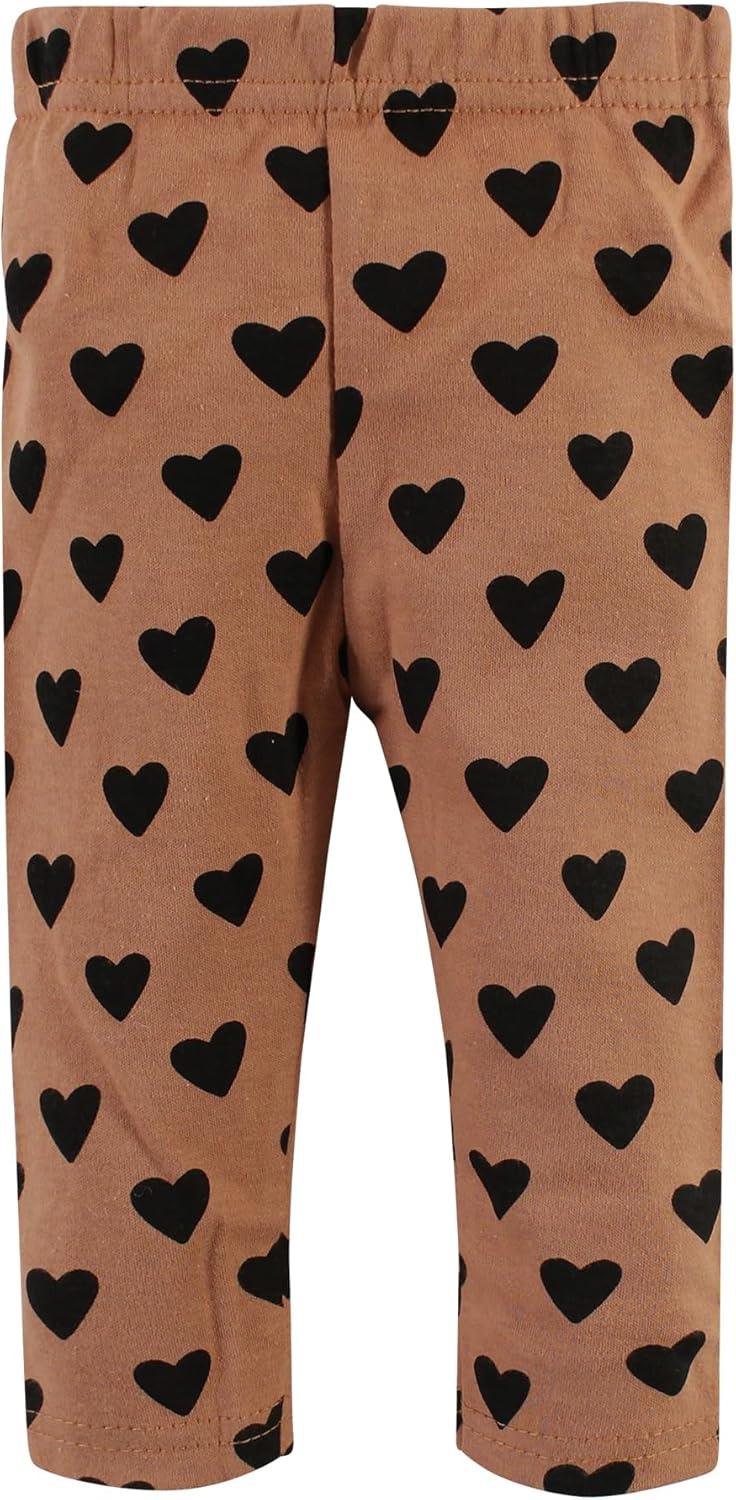 imageHudson Baby Unisex Baby Cotton Bodysuit Pant and Shoe SetCinnamon Hearts Short Sleeve