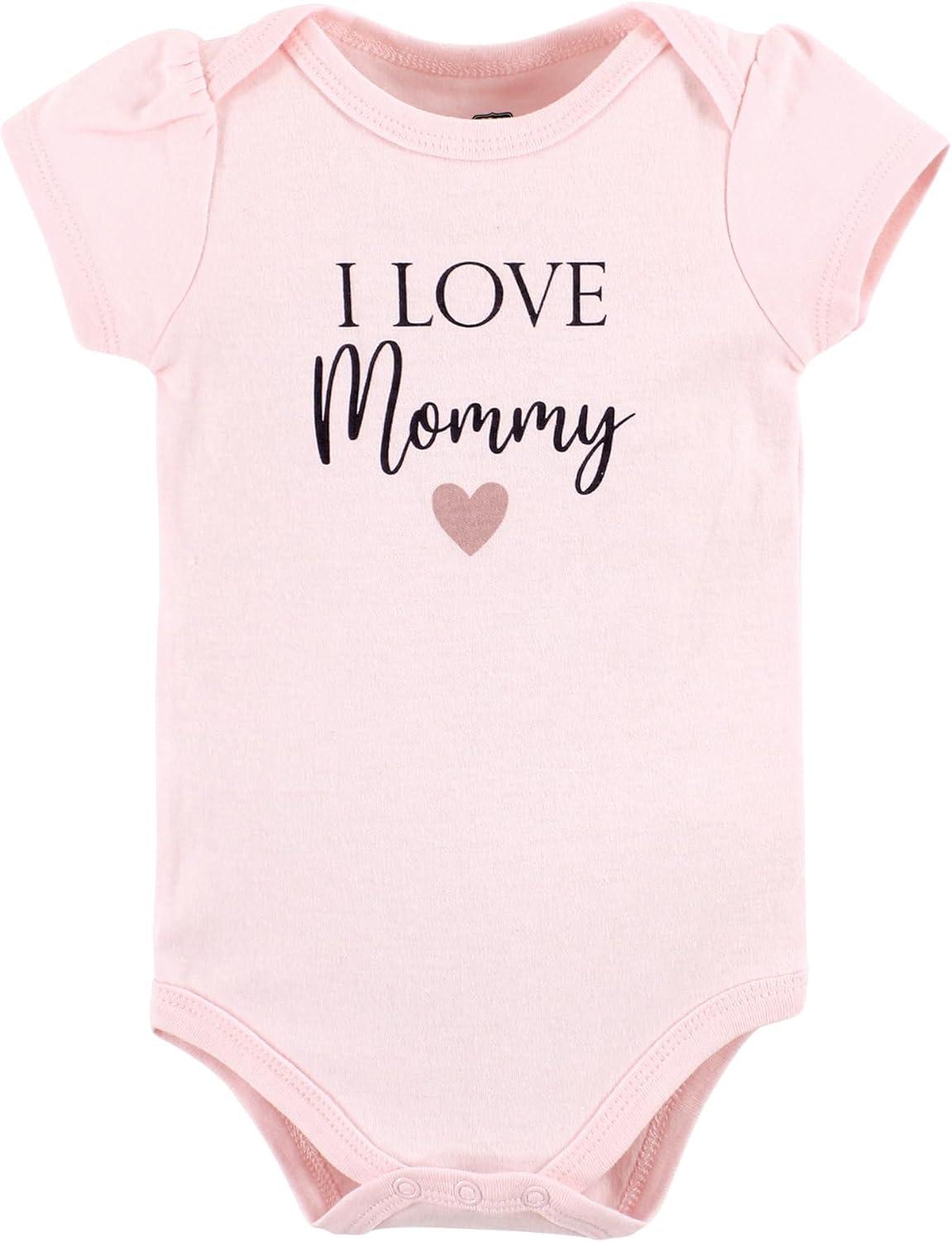 imageHudson Baby Unisex Baby Cotton Bodysuit Pant and Shoe SetGirl Mommy Pink Navy