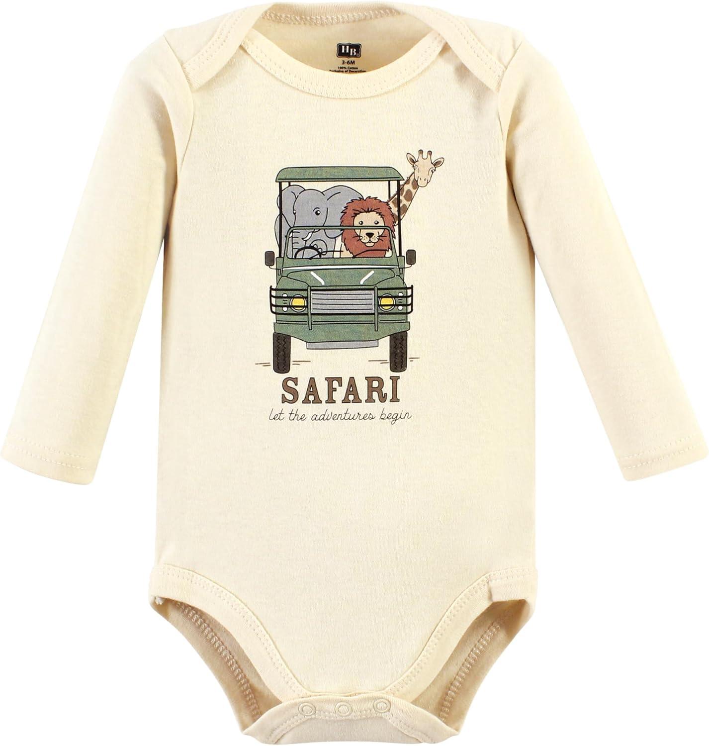 imageHudson Baby Unisex Baby Cotton Bodysuit Pant and Shoe SetGoing on Safari Long Sleeve