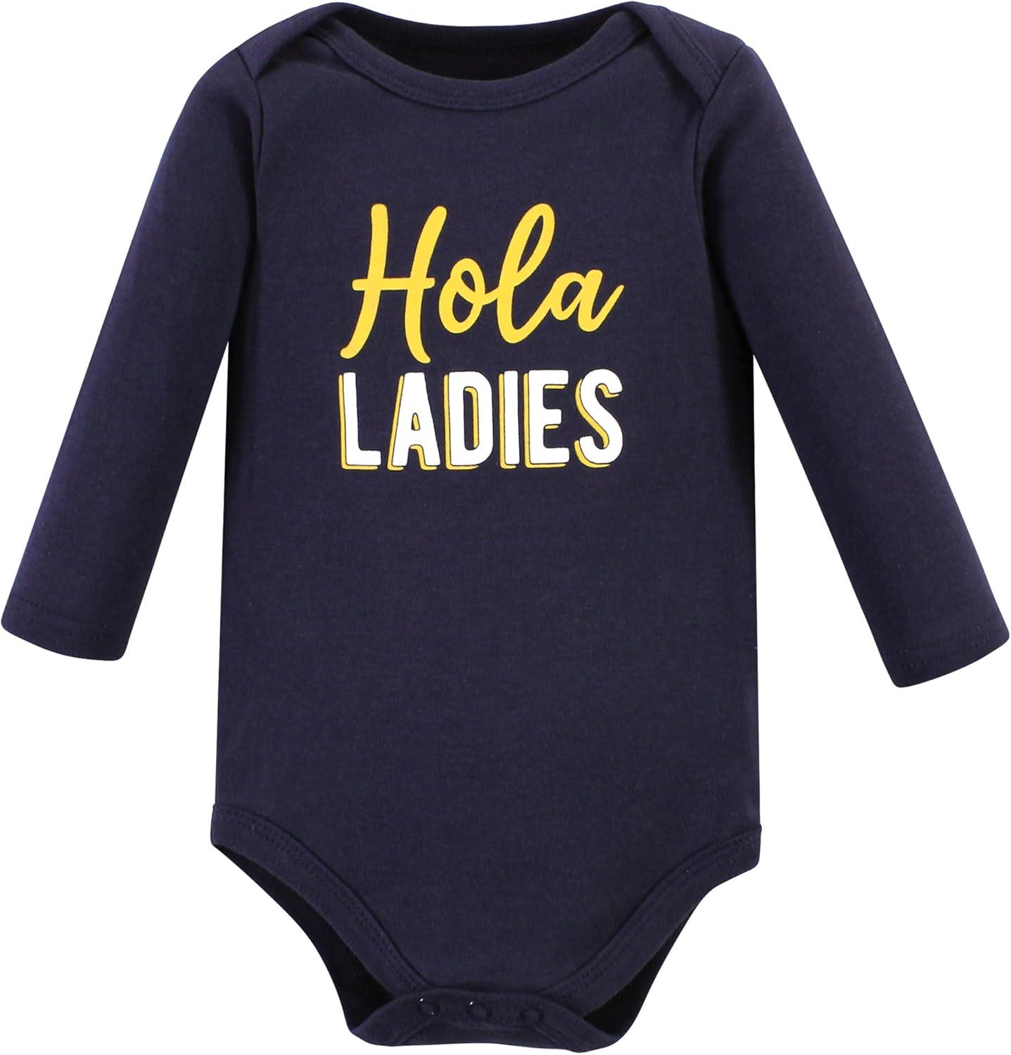 imageHudson Baby Unisex Baby Cotton Bodysuit Pant and Shoe SetHola Ladies Long Sleeve