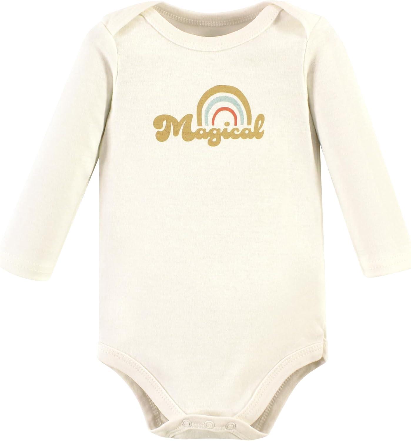 imageHudson Baby Unisex Baby Cotton Bodysuit Pant and Shoe SetMagical Rainbow Long Sleeve