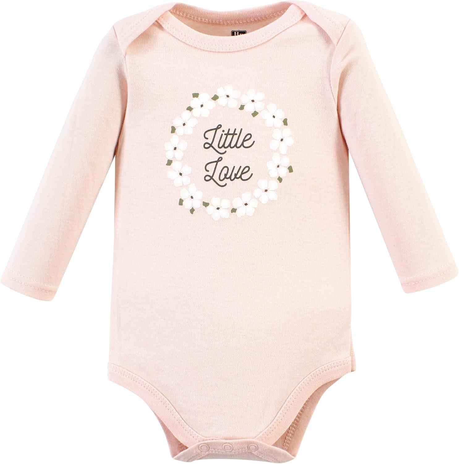 imageHudson Baby Unisex Baby Cotton Bodysuit Pant and Shoe SetSage Floral Wreath Long Sleeve