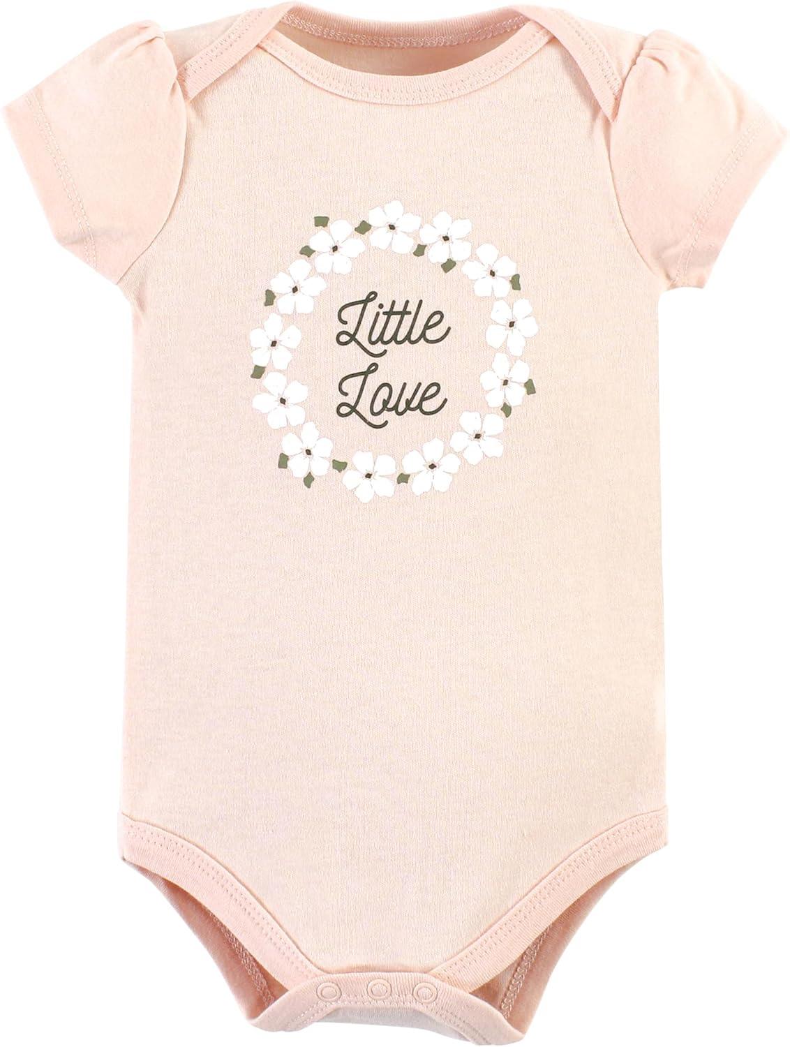 imageHudson Baby Unisex Baby Cotton Bodysuit Pant and Shoe SetSage Floral Wreath Short Sleeve