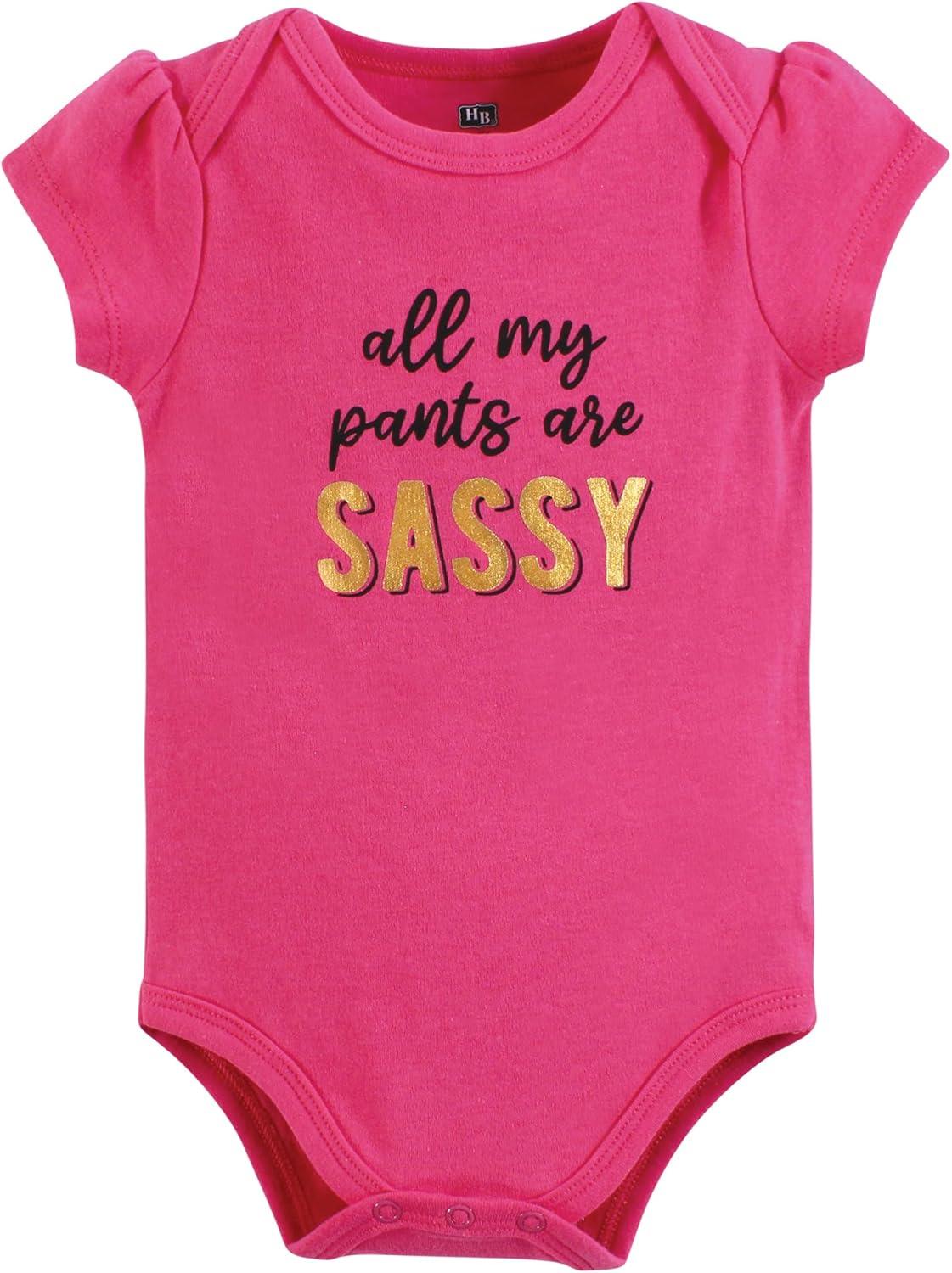 imageHudson Baby Unisex Baby Cotton Bodysuit Pant and Shoe SetSassy Pants