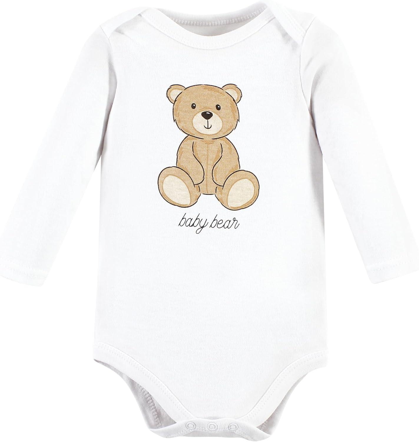 imageHudson Baby Unisex Baby Cotton Bodysuit Pant and Shoe SetTeddy Bears Long Sleeve