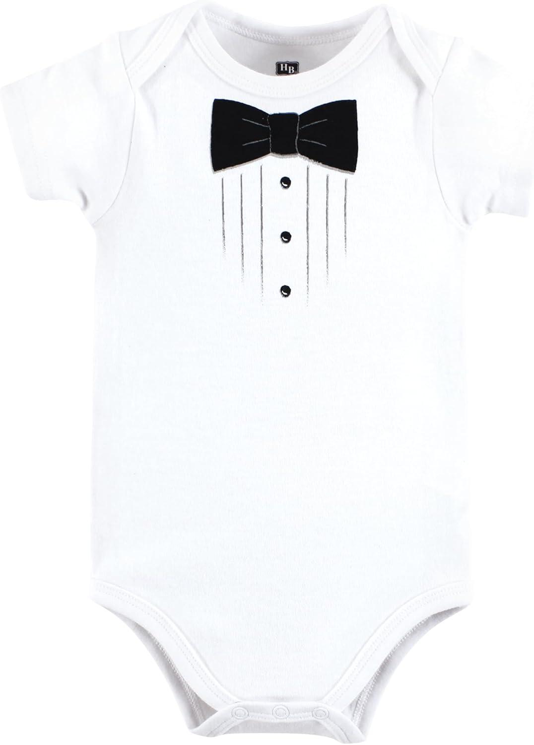 imageHudson Baby Unisex Baby Cotton Bodysuit Pant and Shoe SetTweed Tux