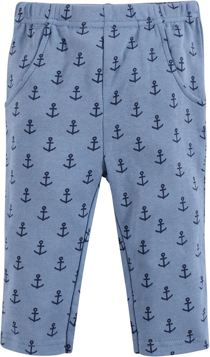 imageHudson Baby Unisex Baby Cotton Bodysuit Pant and Shoe SetWhaley Cute Anchor