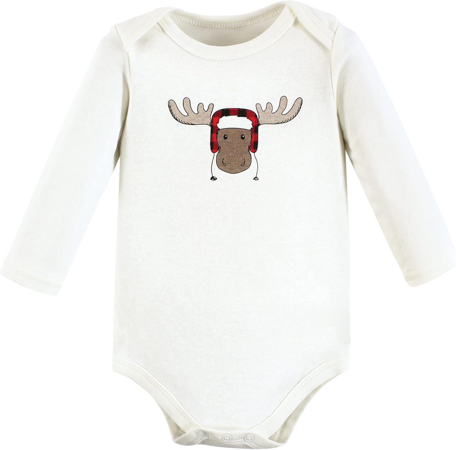 imageHudson Baby Unisex Baby Cotton Bodysuit Pant and Shoe SetWinter Moose