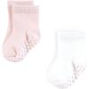 imageHudson Baby Infant Girl Cotton Rich Newborn and Terry Socks Pink Gray Basic 612 Months