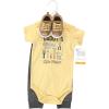 imageHudson Baby Unisex Baby Cotton Bodysuit Pant and Shoe SetConstruction Work Short Sleeve