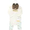 imageHudson Baby Unisex Baby Cotton Bodysuit Pant and Shoe SetMagical Rainbow Long Sleeve