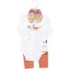 imageHudson Baby Unisex Baby Cotton Bodysuit Pant and Shoe SetPumpkin Spice Orange
