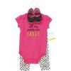 imageHudson Baby Unisex Baby Cotton Bodysuit Pant and Shoe SetSassy Pants