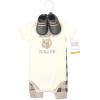 imageHudson Baby Unisex Baby Cotton Bodysuit Pant and Shoe SetSnuggle Bear Short Sleeve