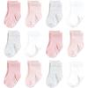 imageHudson Baby Infant Girl Cotton Rich Newborn and Terry Socks Pink Gray Basic 612 Months
