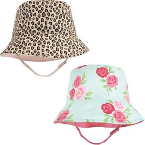 imageHudson Baby BabyGirls Sun Protection HatMint Floral Leopard