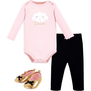 imageHudson Baby Unisex Baby Cotton Bodysuit Pant and Shoe SetDreamer