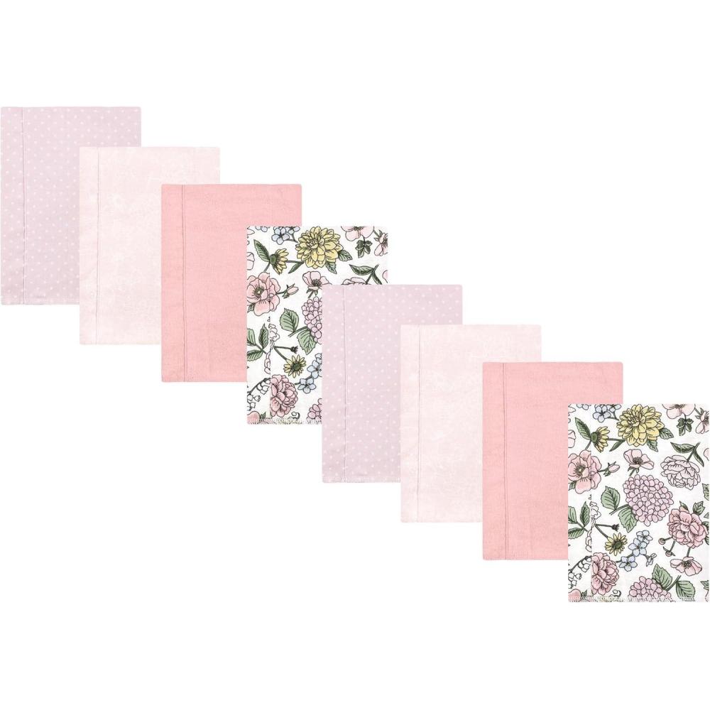 imageHudson Baby Cotton Poly Flannel Burp Cloths Multipack Sweet Roses 8Pack One SizeVintage Blossom 8pack