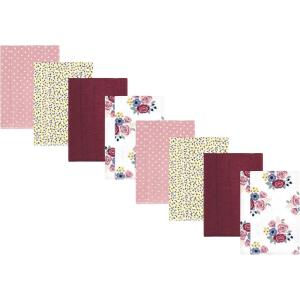 imageHudson Baby Cotton Poly Flannel Burp Cloths Multipack Sweet Roses 8Pack One SizeBlush Navy Floral 8pack