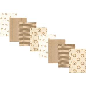 imageHudson Baby Cotton Poly Flannel Burp Cloths Multipack Sweet Roses 8Pack One SizeBrave Lion 8pack