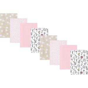 imageHudson Baby Cotton Poly Flannel Burp Cloths Multipack Sweet Roses 8Pack One SizeDandelion Wish 8pack