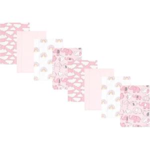 imageHudson Baby Cotton Poly Flannel Burp Cloths Multipack Sweet Roses 8Pack One SizeGirl New Elephant 8pack