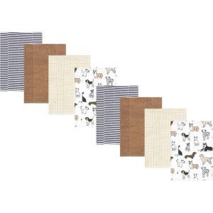 imageHudson Baby Cotton Poly Flannel Burp Cloths Multipack Sweet Roses 8Pack One SizeHandsome Dogs 8pack